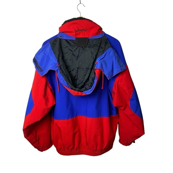 Vintage Schöffel Snow Powder Gore-Tex Hooded Ski Jacket Men's 40/L Red Blue READ - Picture 3 of 13